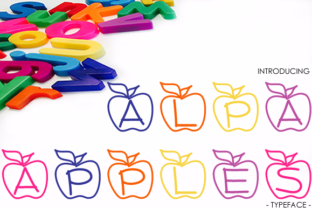 Alpha Apples Font for Classroom Crafts and Cute Labels